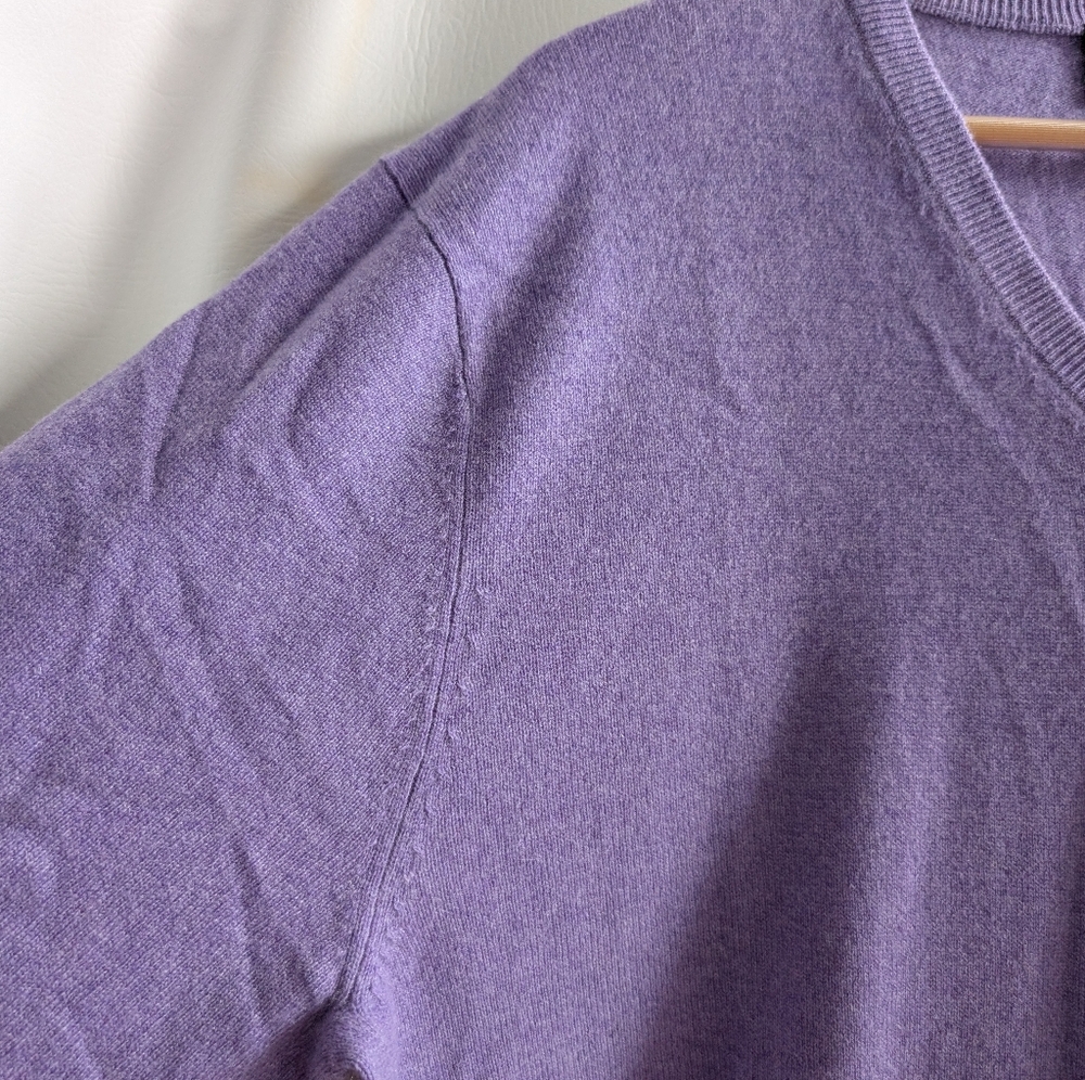 Jos A Bank Traveller's Cashmere Purple V-neck Pullover Knit Sweater - XL - Picture 6 of 14